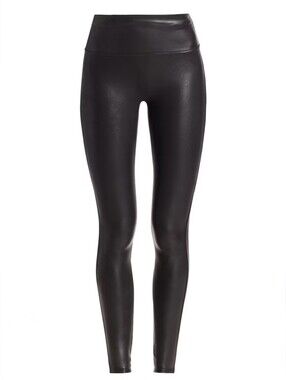 SPANX Faux Leather High-Waist Sculpting Leggings - Black